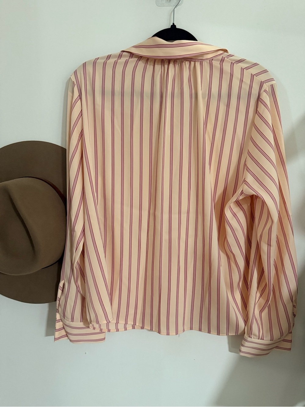 Rachel Zoe Peach Blouse with Burgundy Stripes - Picture 3 of 3